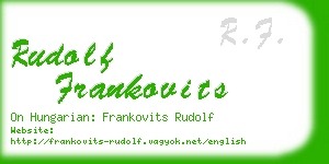 rudolf frankovits business card